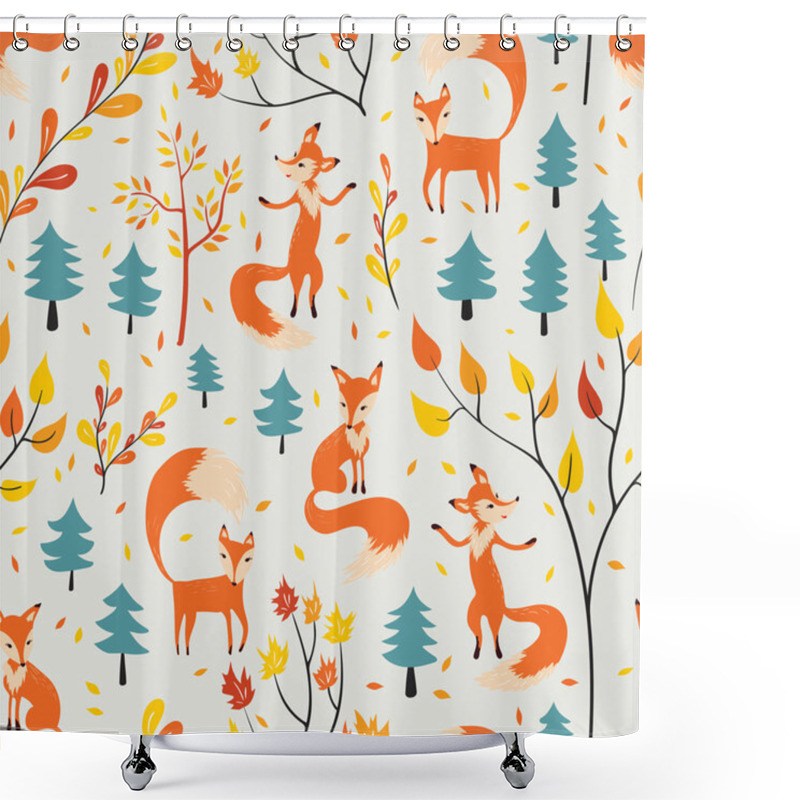 Personality  Fox In Autumn Forest Shower Curtains