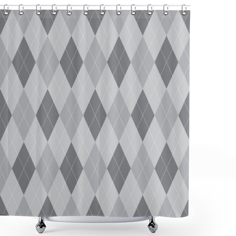 Personality  Argyle Pattern Seamless. Fabric Texture Background. Classic Argill Vector Ornament. Shower Curtains