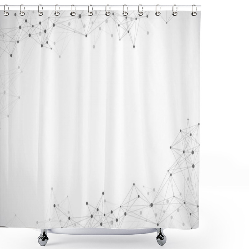 Personality  Geometric Graphic Background Molecule And Communication. Big Data Complex With Compounds. Lines Plexus, Minimal Array. Digital Data Visualization. Scientific Cybernetic Illustration. Shower Curtains