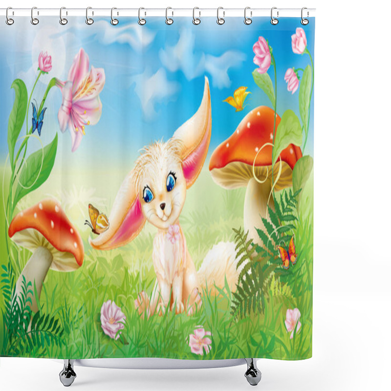 Personality  Fairy Happy Baby Fox Shower Curtains