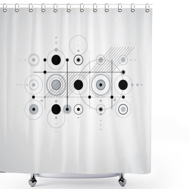 Personality  Retro Abstract Geometric Engineering Background Shower Curtains