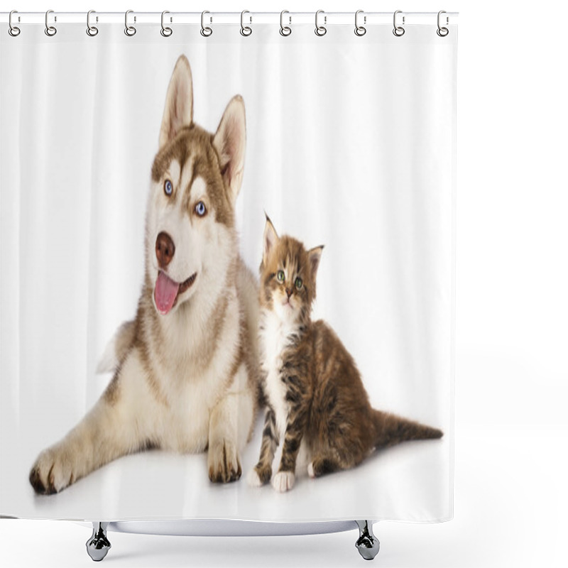 Personality  Cat And Dog Shower Curtains