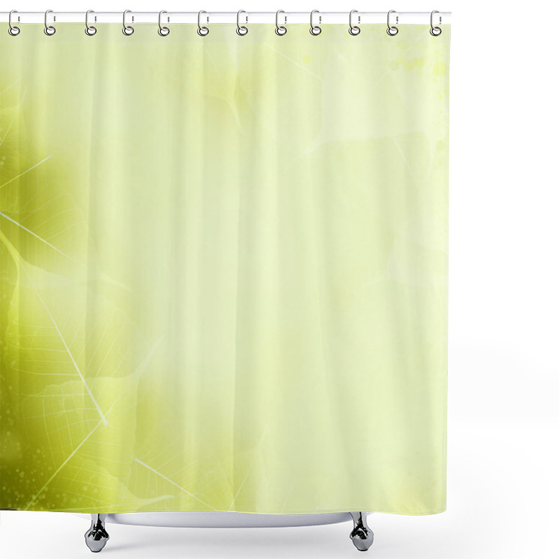 Personality  Seamless Yellow - Green Leaves Pattern. Foliage Ornament Shower Curtains