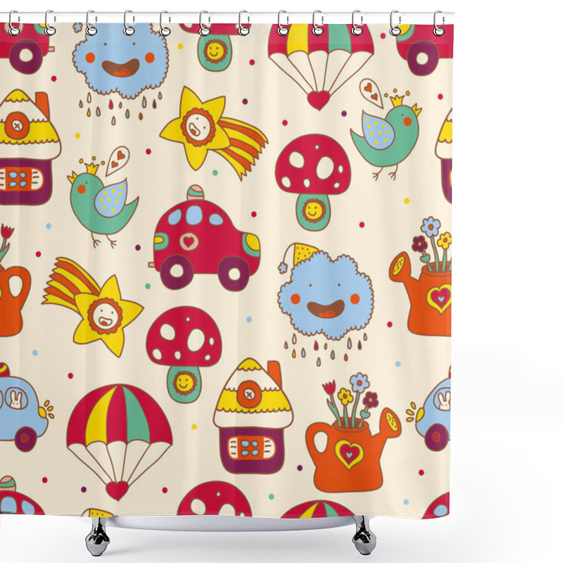 Personality  Cartoon Children's Seamless Pattern Shower Curtains