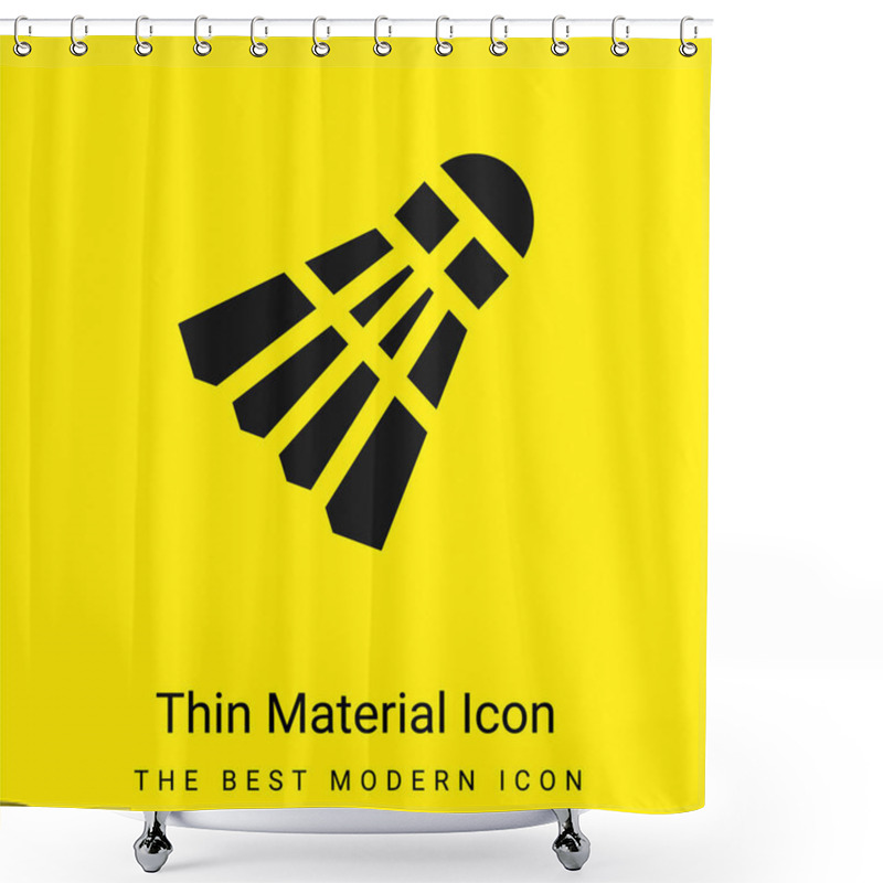 Personality  Badminton Minimal Bright Yellow Material Icon Shower Curtains