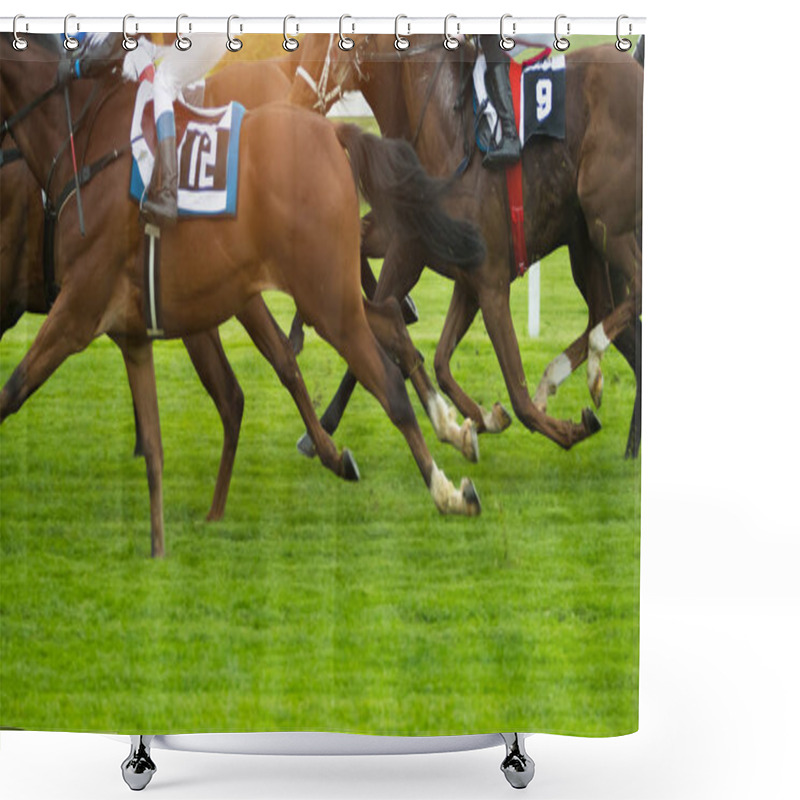 Personality  Horse Racing Outdoor Derby Shower Curtains