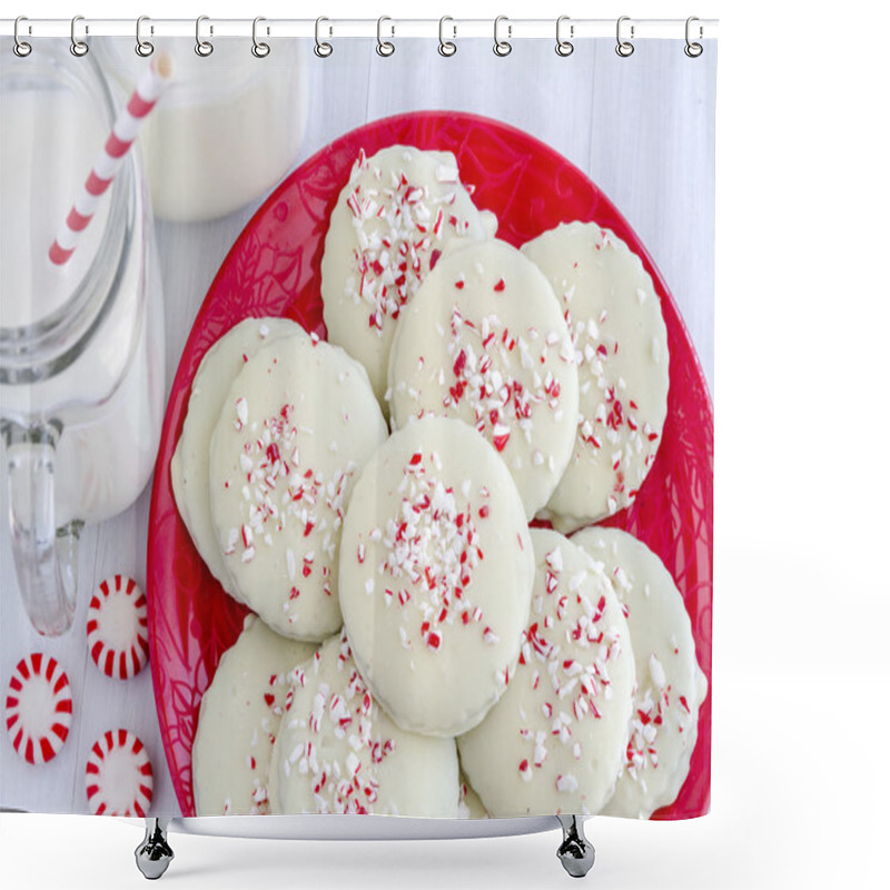 Personality  Chocolate Peppermint Holiday Cookies Shower Curtains