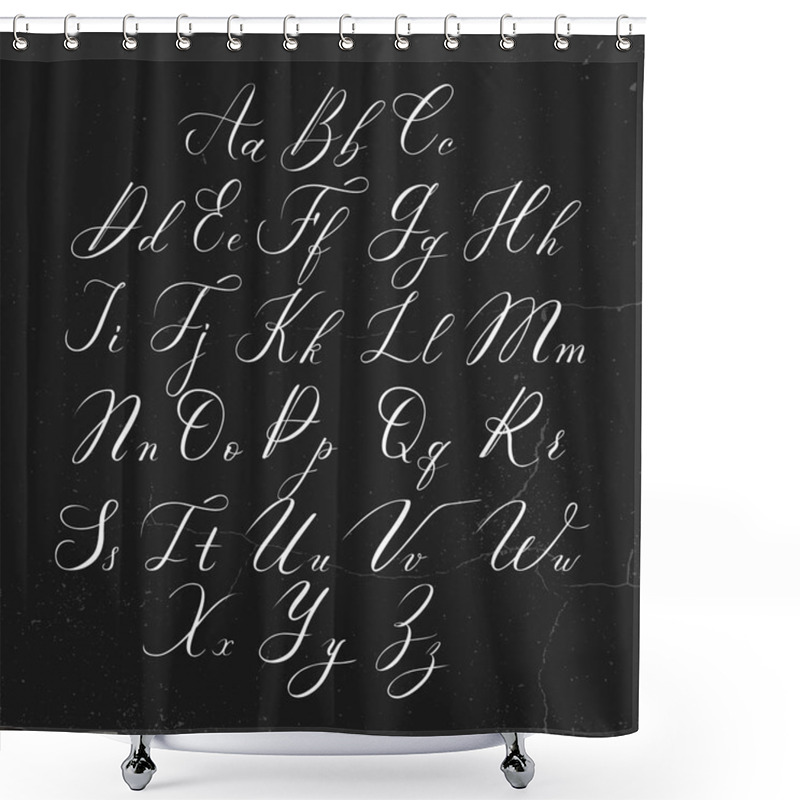 Personality  Vector Modern Calligraphy Alphabet Shower Curtains