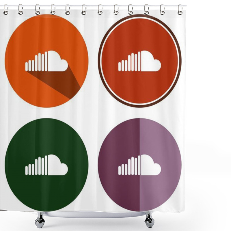 Personality  Icons Flat Soundcloud Shower Curtains