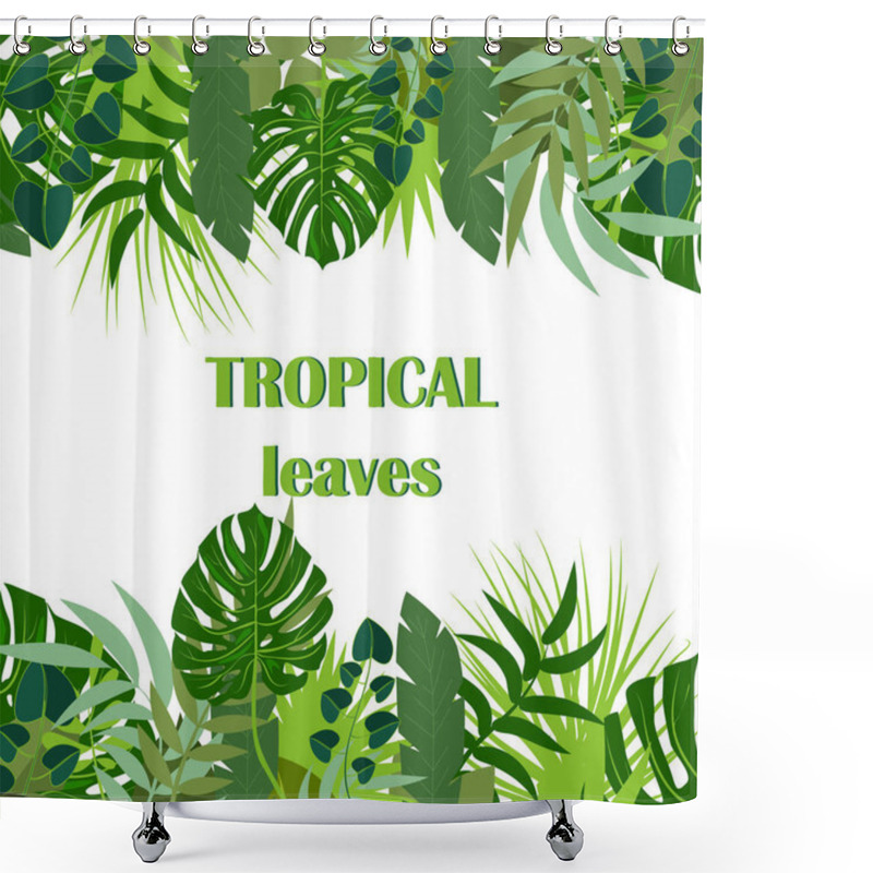 Personality  Beautiful Vector Floral Summer Background With Tropical Palm Leaves. Perfect For Wallpapers, Web Page Backgrounds, Surface Textures, Textile. Shower Curtains