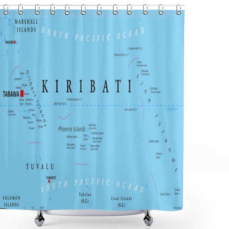 Personality  Kiribati Political Map Shower Curtains