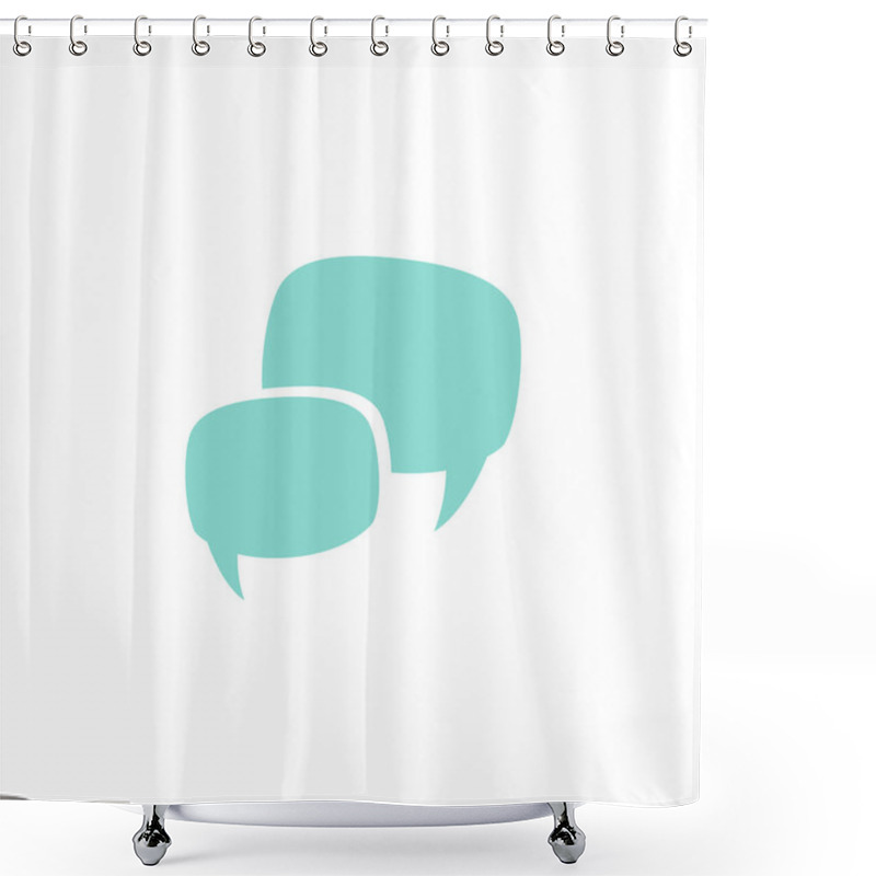 Personality  Two Chat Speech Bubbles Isolated On White Background. Vector Flat Icon. Dialog, Forum,message Symbol. Conclusion, Communication, Education Picture. Shower Curtains