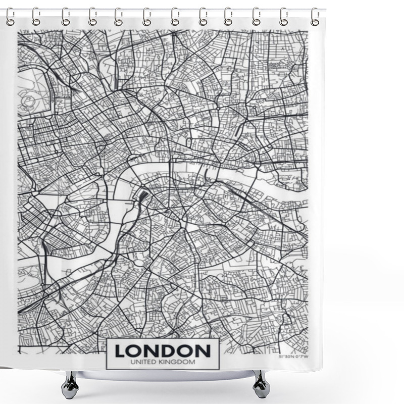 Personality  Vector Poster Map City London Shower Curtains