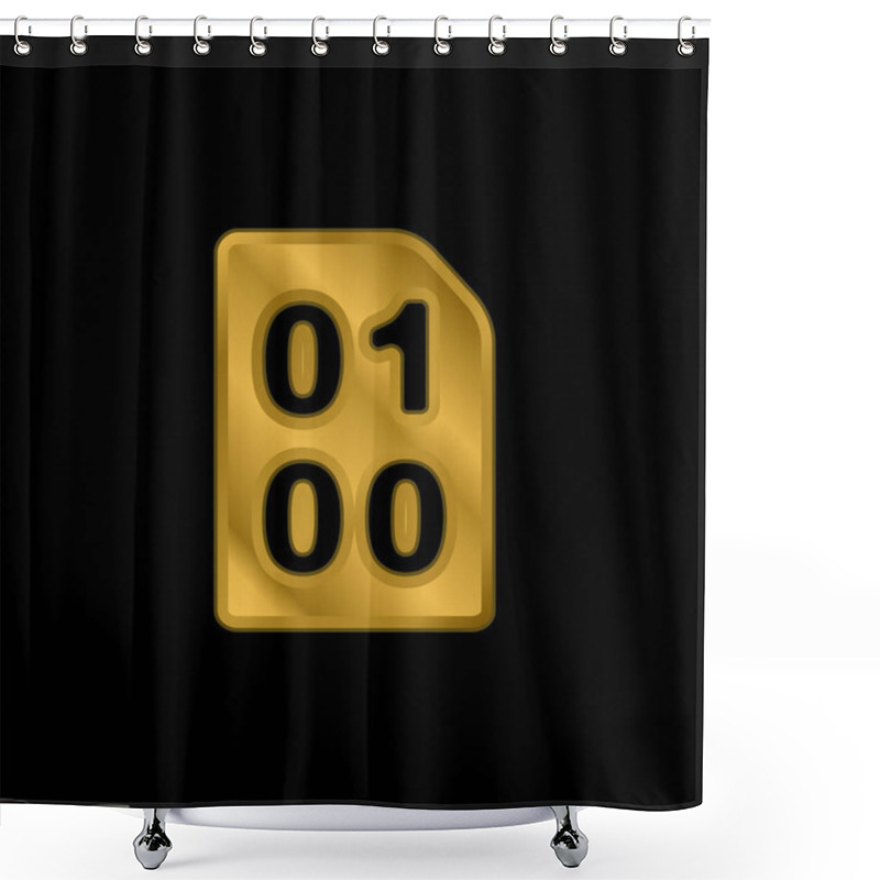 Personality  Binary Code With Zeros And One Gold Plated Metalic Icon Or Logo Vector Shower Curtains