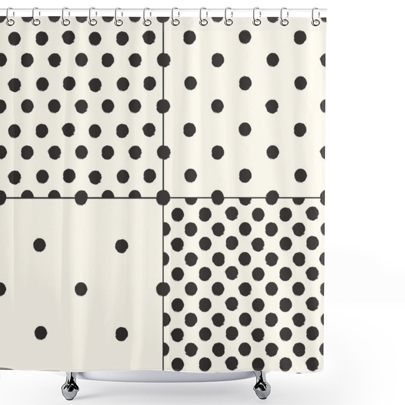 Personality  Polka Dot Seamless Patterns Set Shower Curtains