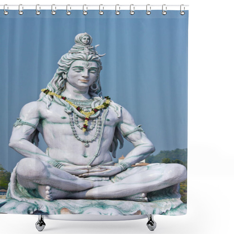 Personality  Shiva Statue In Rishikesh, India Shower Curtains