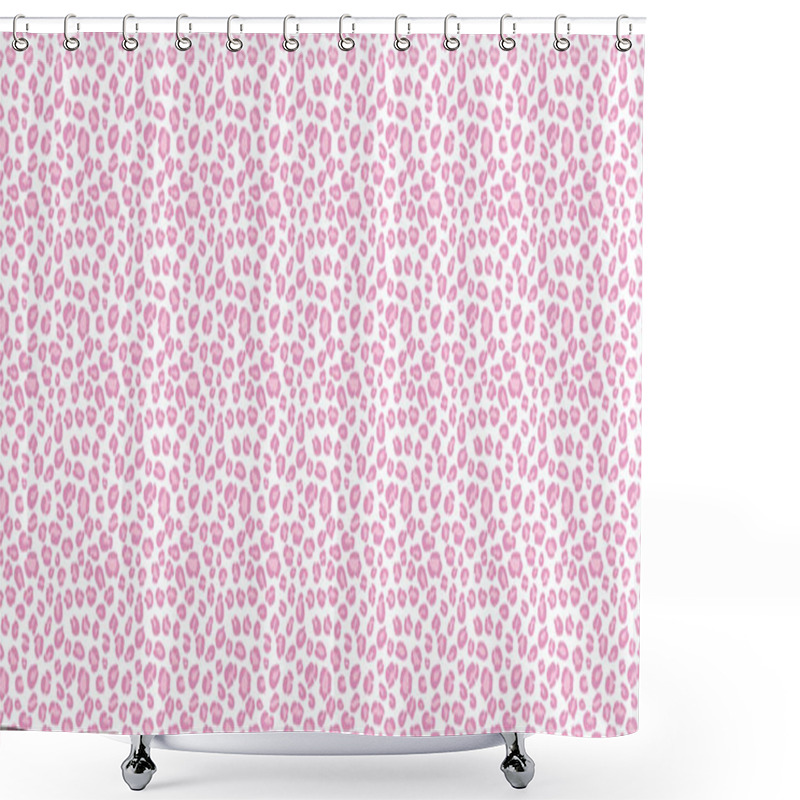 Personality  Cheetah Seamless Repeat Pattern, Vector Background, Repeating Wallpaper, Animal Print, Leopard Pattern. Pink And White, Pastel Cheetah Print. Shower Curtains