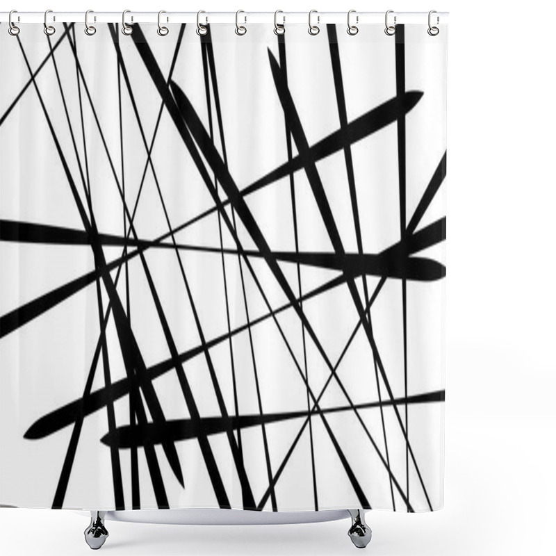 Personality  Random Chaotic Lines Pattern  Shower Curtains