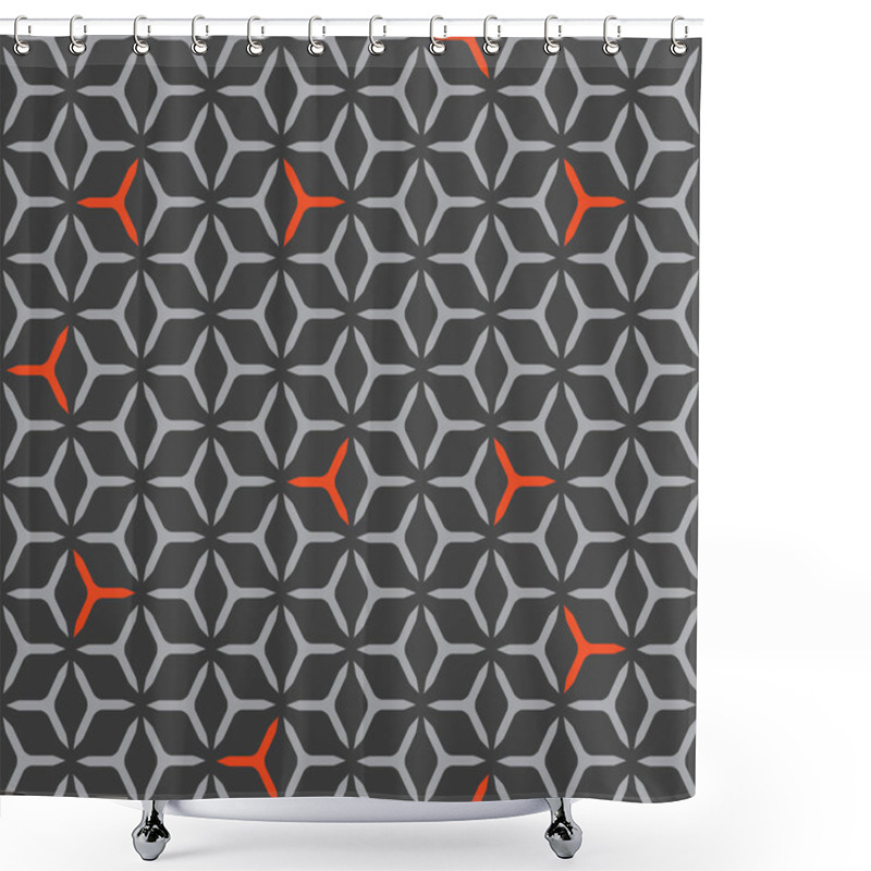 Personality  Geometric Cubic Grid Seamless Pattern Shower Curtains