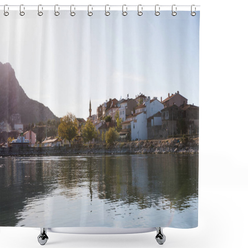 Personality  Buildings On Coast Shower Curtains