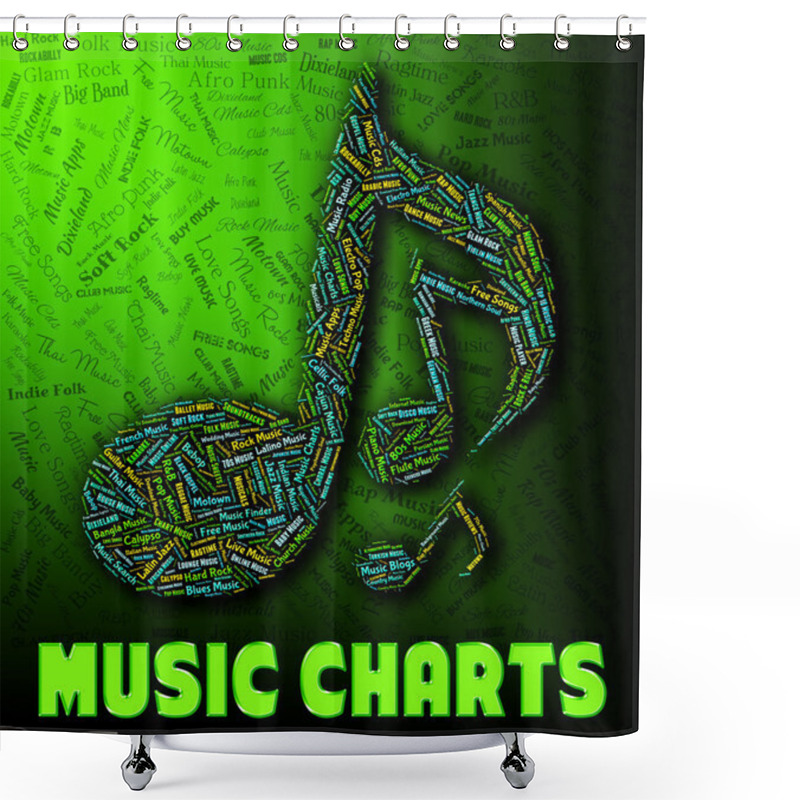 Personality  Chart Music Indicates Best Sellers And Albums Shower Curtains