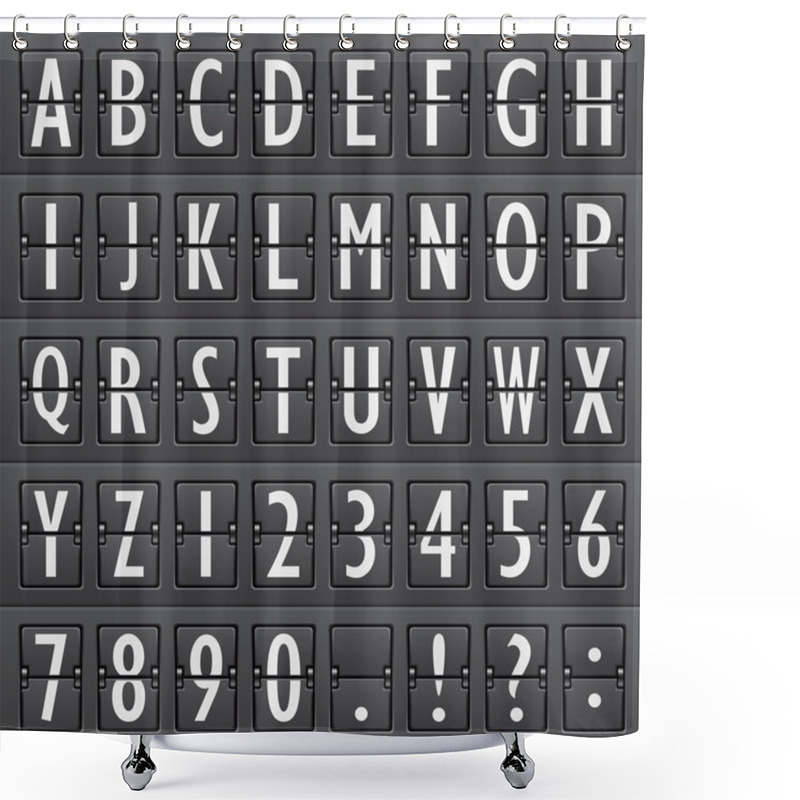 Personality  Airport Board Alphabet Shower Curtains