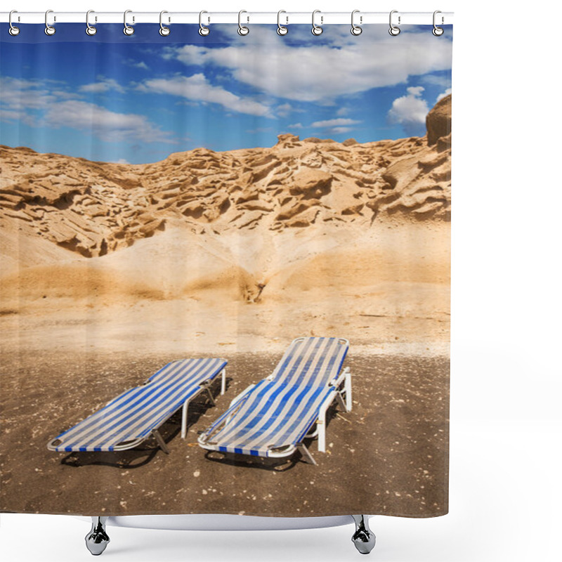 Personality  Vlychada Beach At Sunset, Santorini Island, Greece Shower Curtains