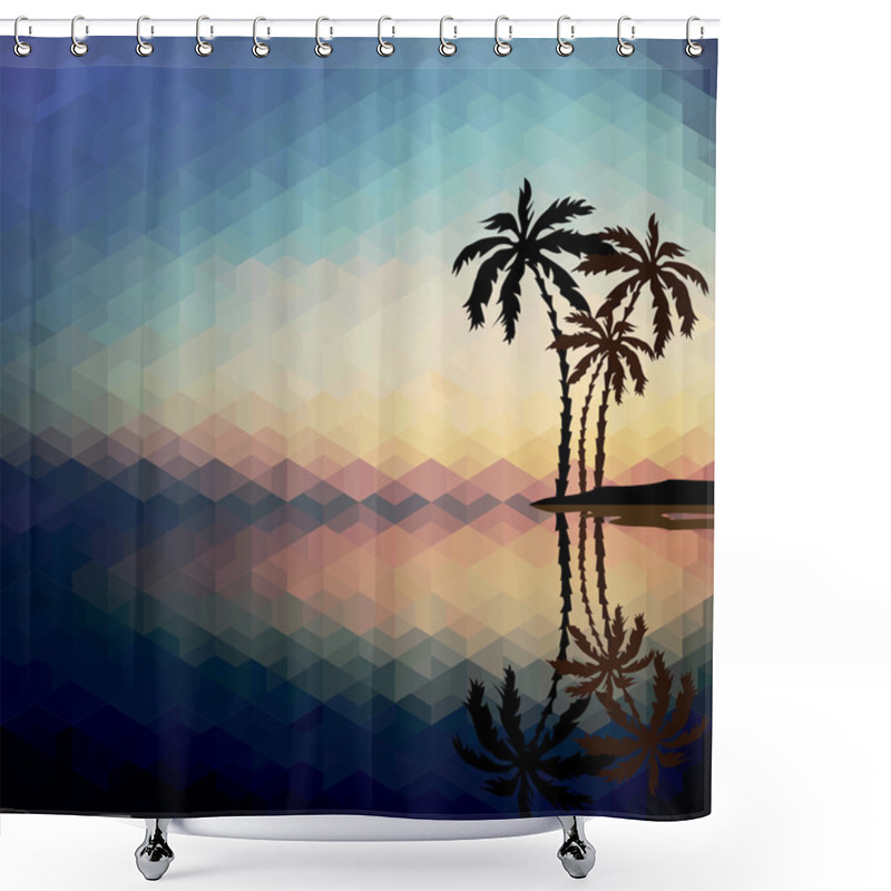 Personality  Palm Trees Against The Evening Sunset. Shower Curtains