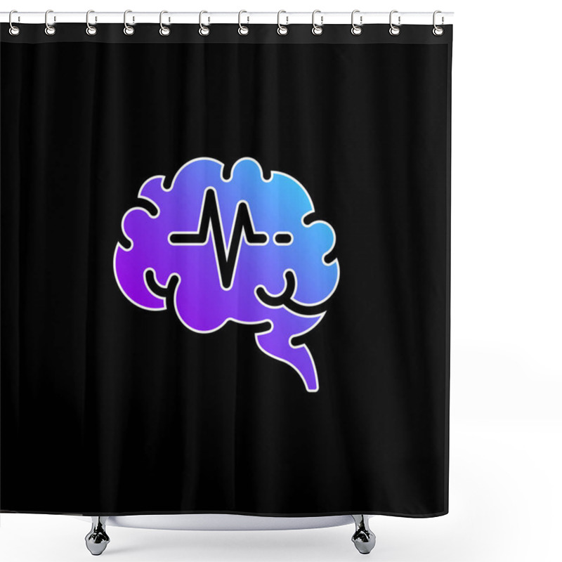 Personality  Brain Blue Gradient Vector Icon Shower Curtains