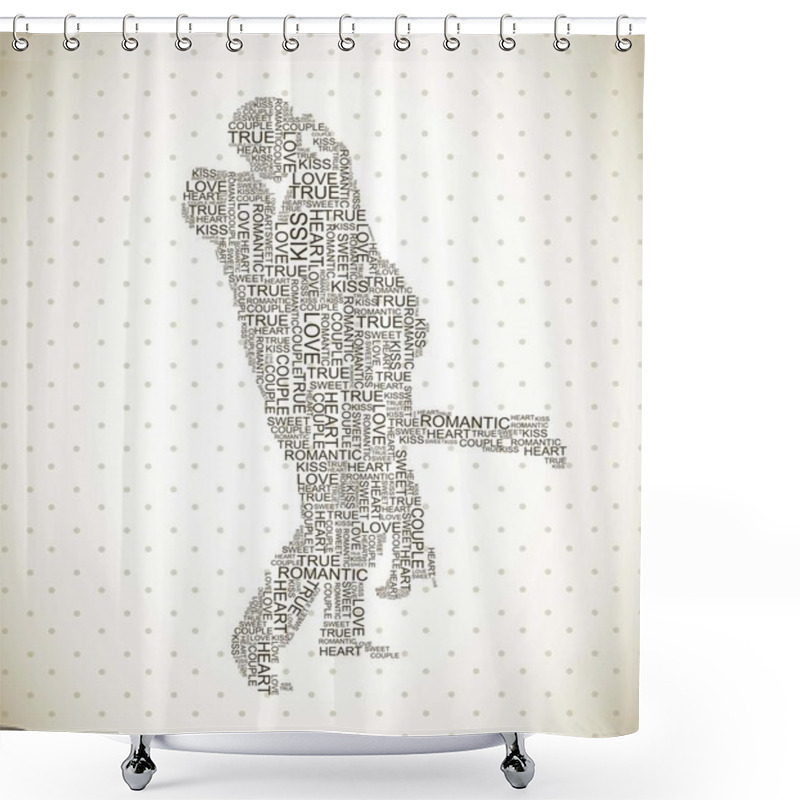 Personality  Couple Shape From Letters Shower Curtains