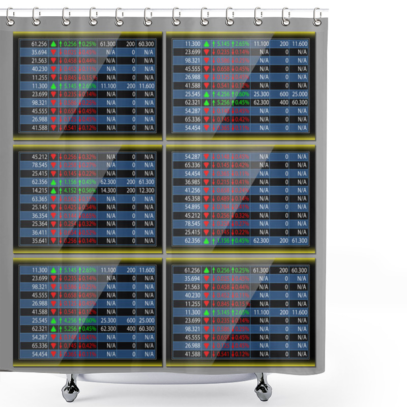 Personality  Stock Exchange Monitor Shower Curtains