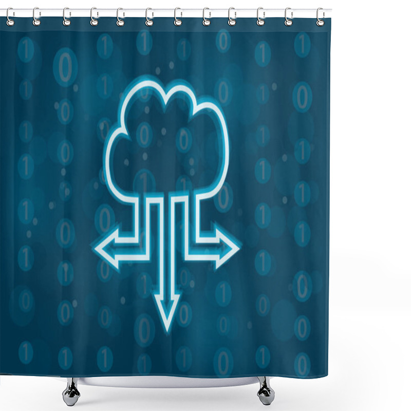 Personality  Cloud Computing Vector Background. Concept Of Data Transfer From The Cloud. Generic Digital Background. Shower Curtains