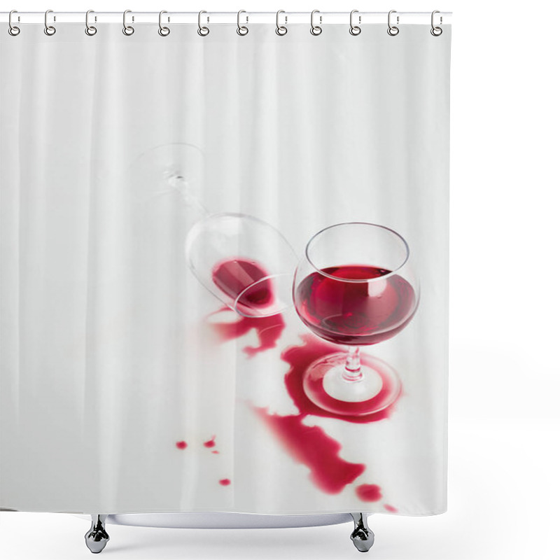 Personality  Red Wine In Glasses Shower Curtains