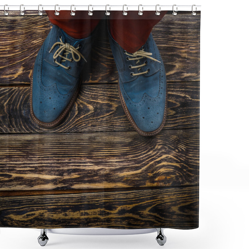 Personality  Blue Suede Shoes Shower Curtains