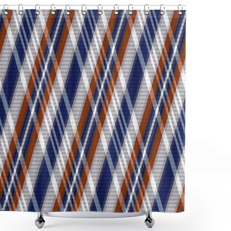 Personality  Rhombic Tartan Seamless Texture In Blue, Grey And Brown Hues  Shower Curtains