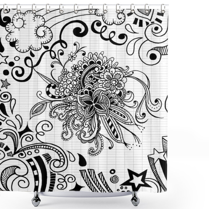 Personality  Hand Drawing Doodle Pattern Shower Curtains