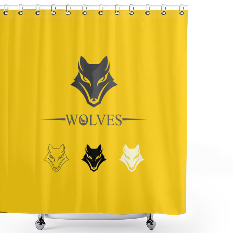 Personality  Wolves Logo, Fox, Wolf Head, Animal Vetor And Logo Design Wild  Roar Dog Illustration, Abstract For Game Logo Symbol Head Animal Shower Curtains