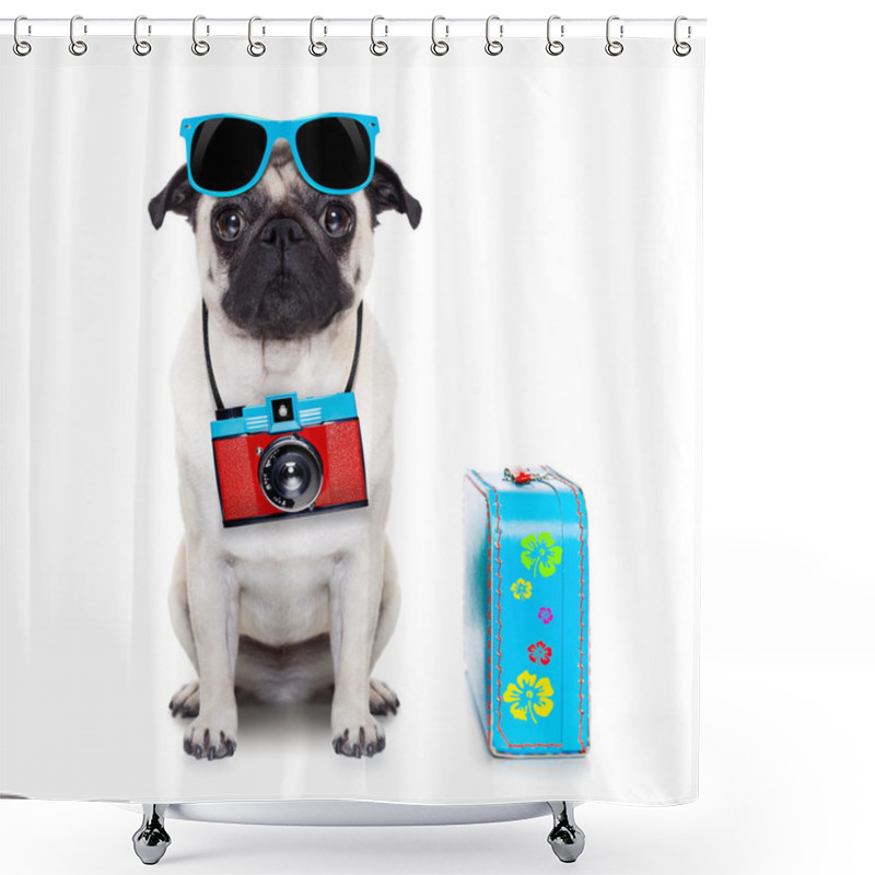 Personality  Dog Photographer Shower Curtains