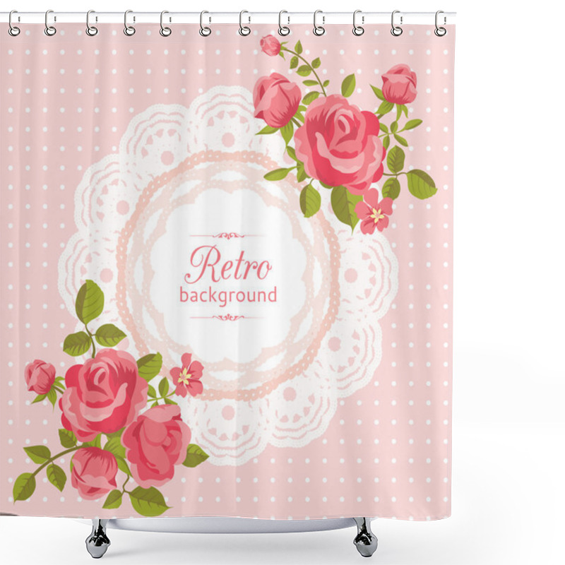 Personality  Flower Card In Retro Style Shower Curtains