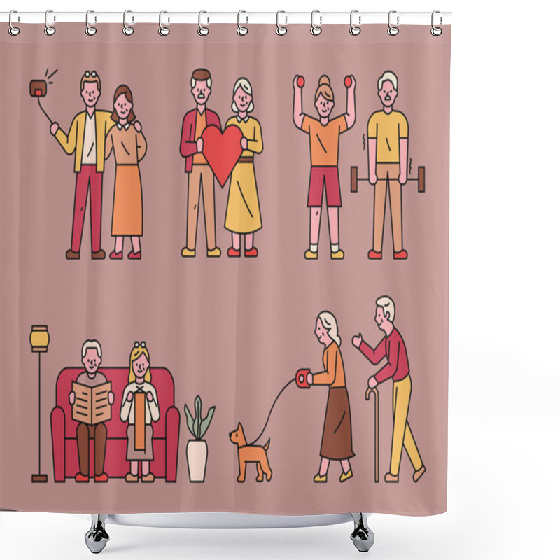 Personality  Background With Family, Persons Different Ages  Shower Curtains