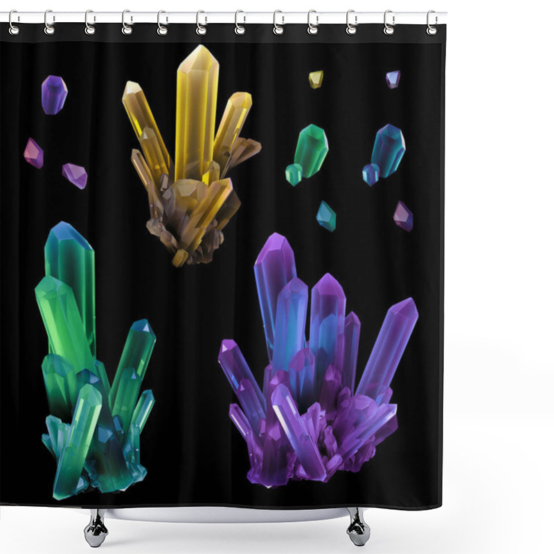 Personality  3d Render Crystal Illustration Shower Curtains