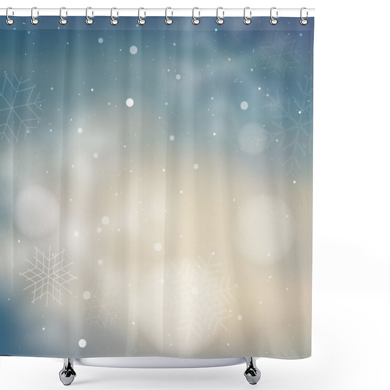 Personality  Blue Winter Background Shower Curtains