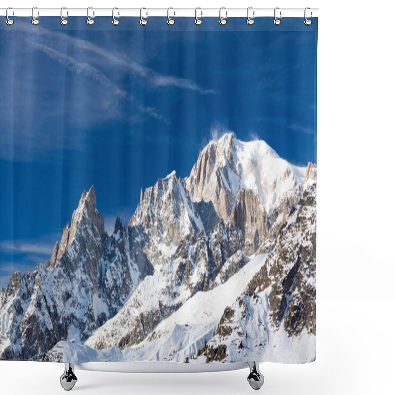 Personality  South Face Of Mont Blanc Highest Mountain  Shower Curtains