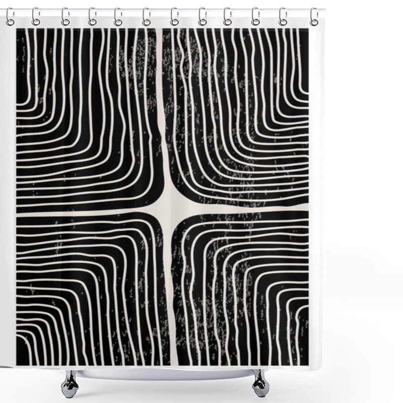 Personality  Trendy Abstract Creative Minimalist Artistic Hand Drawn Composition Ideal For Wall Decoration, As Poster, Modern Interior Design, Vector Illustration Shower Curtains