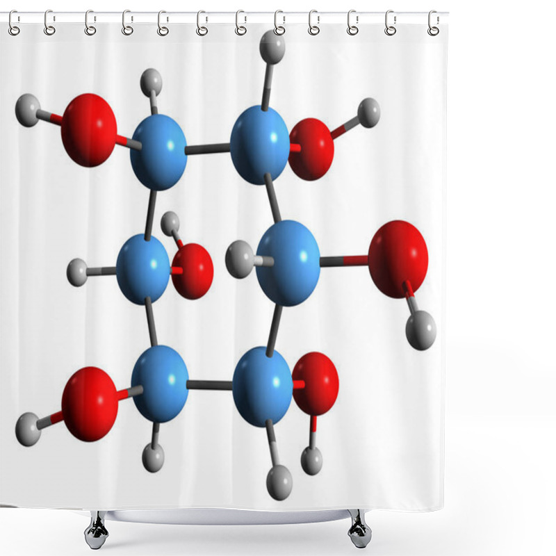 Personality    3D Image Of Inositol Skeletal Formula - Molecular Chemical Structure Of Carbocyclic Sugar Vitamin B8 Isolated On White Background Shower Curtains