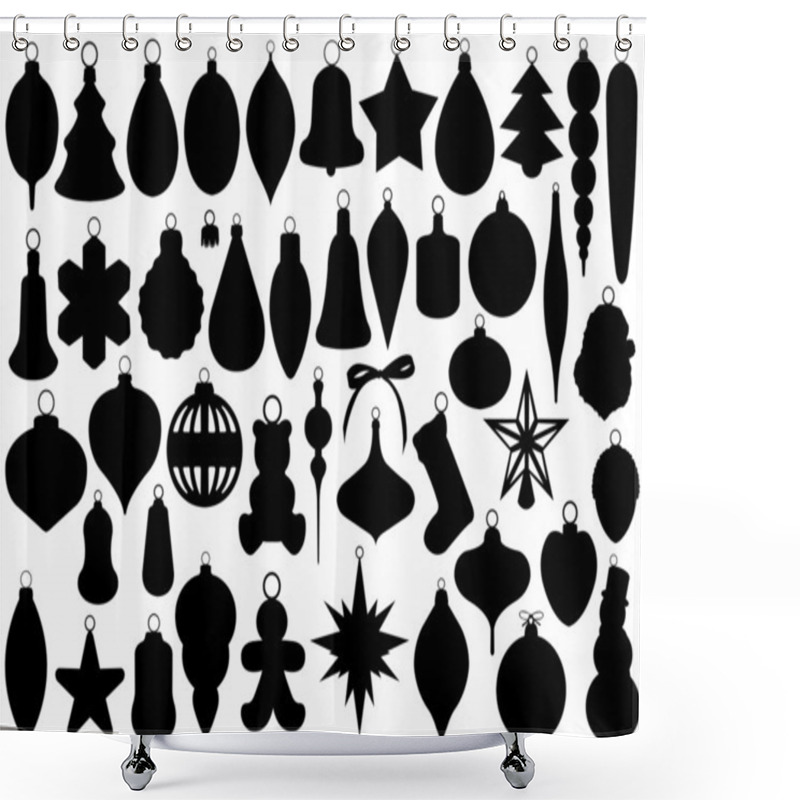 Personality  Christmas Balls Set Shower Curtains