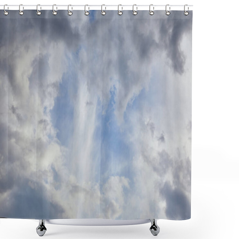 Personality  Blue Sky Background With Grey Clouds  Shower Curtains