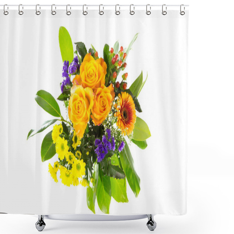 Personality  A Bouquet Of Roses,gerberas,statize,gypsophila And Bay Shower Curtains