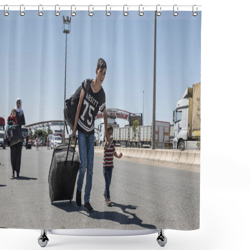 Personality  Syrian Refugees Entering Turkey Shower Curtains