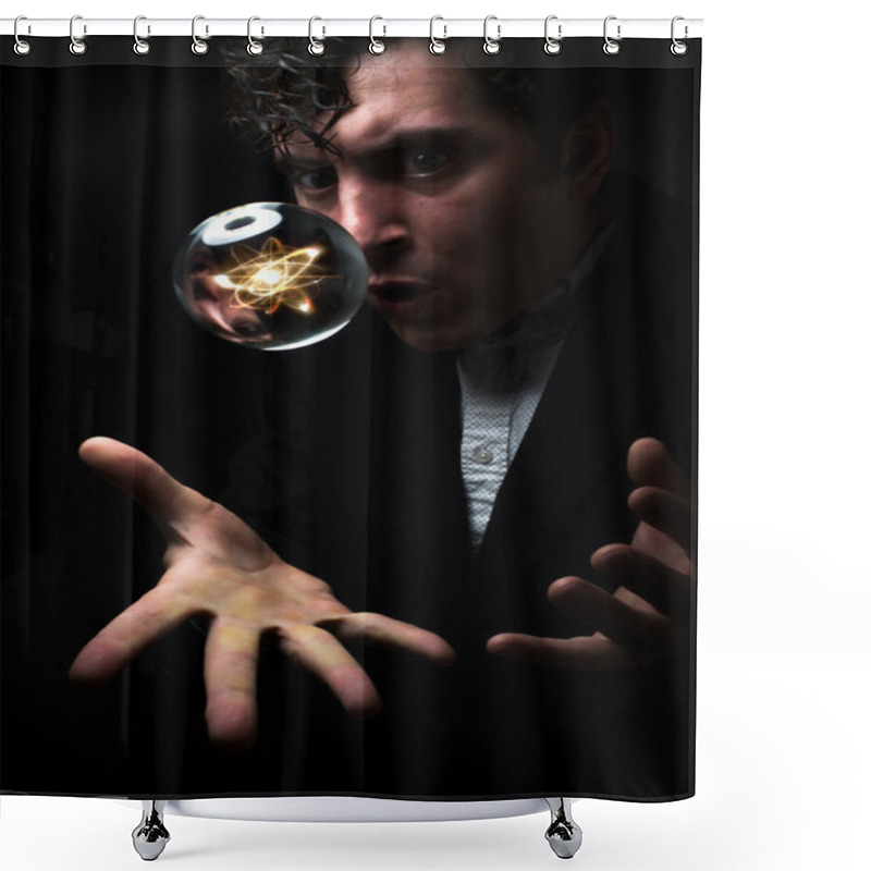 Personality  Crystal Ball Atom Shower Curtains